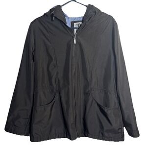 Vintage CS Signature Black Zip Jacket Women L Hood Made In‎ Ukraine Y2K Style